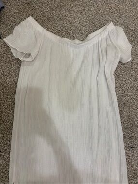 Off-Shoulder White Gauze Maxi Dress